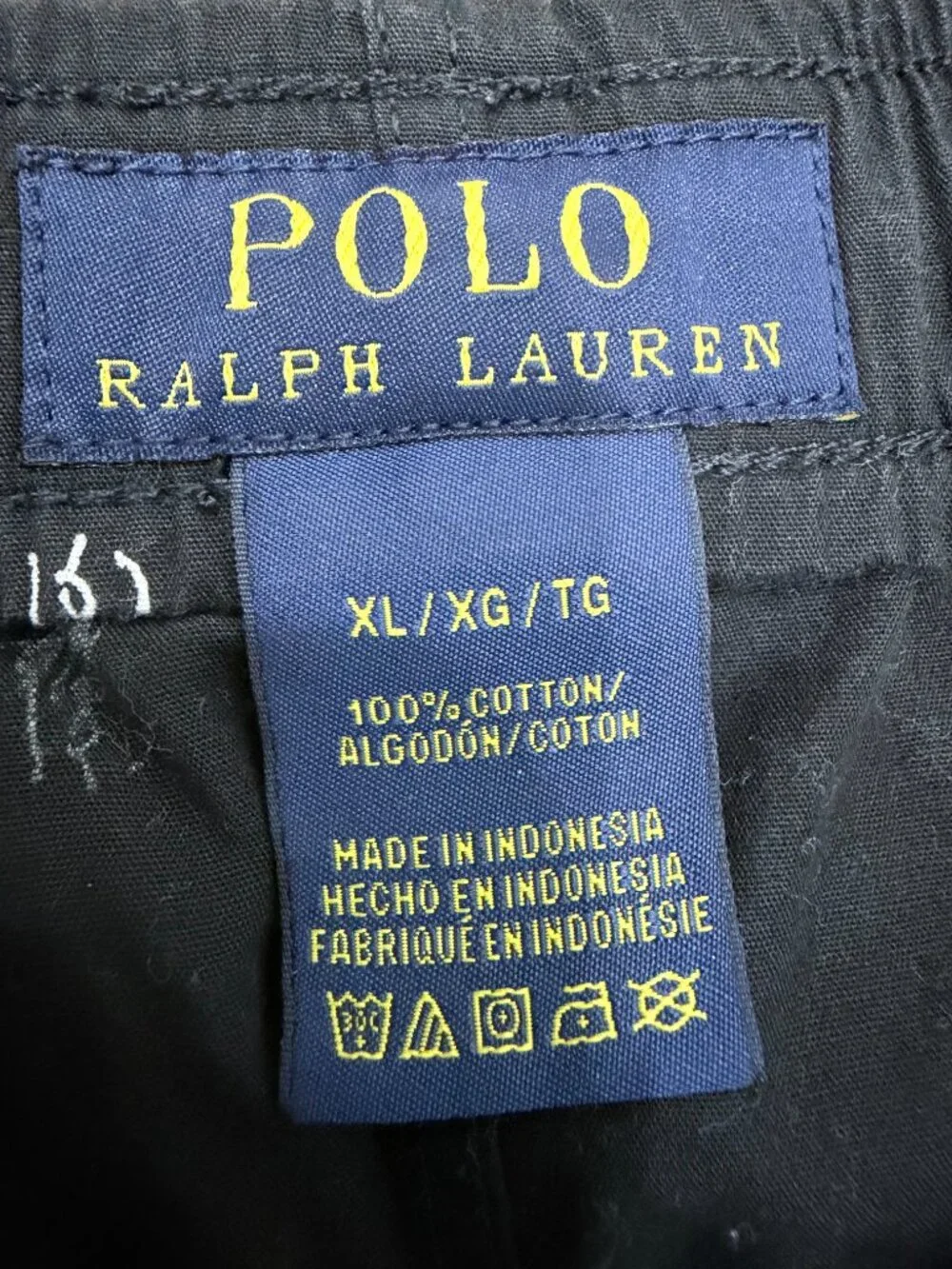 Polo Ralph Lauren Mens XL Pajama Lounge Pants Black Pony Logo Print 100% Cotton